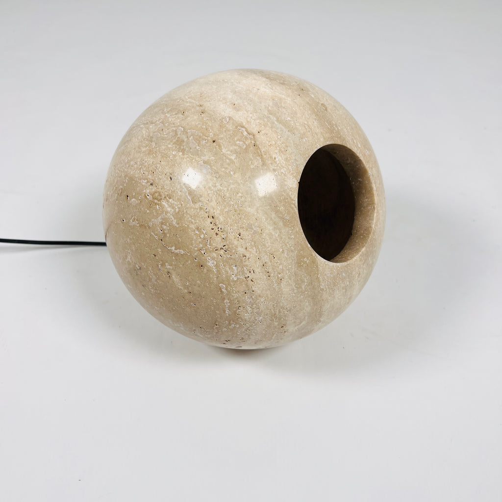 Spherical Travertine Table Lamp