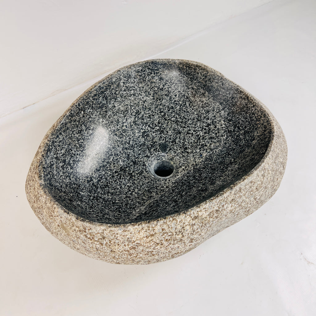 Black Speckled Sand River Stone Sink