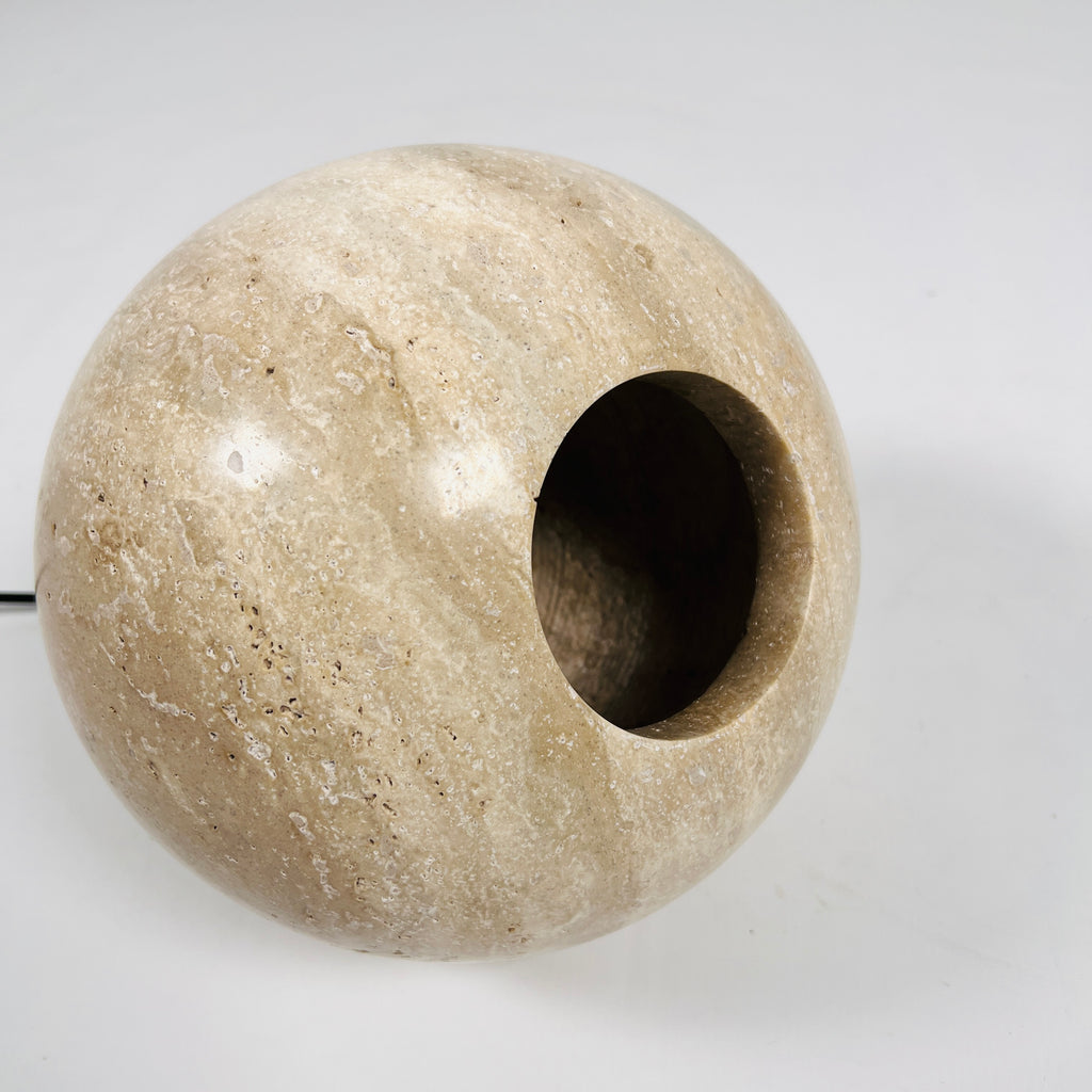 Spherical Travertine Table Lamp