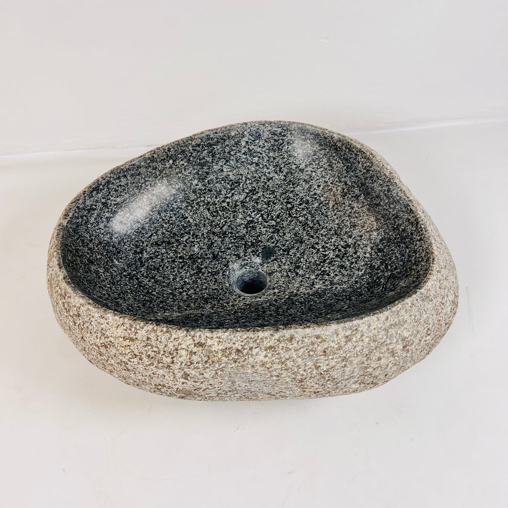 Black Speckled Sand River Stone Sink