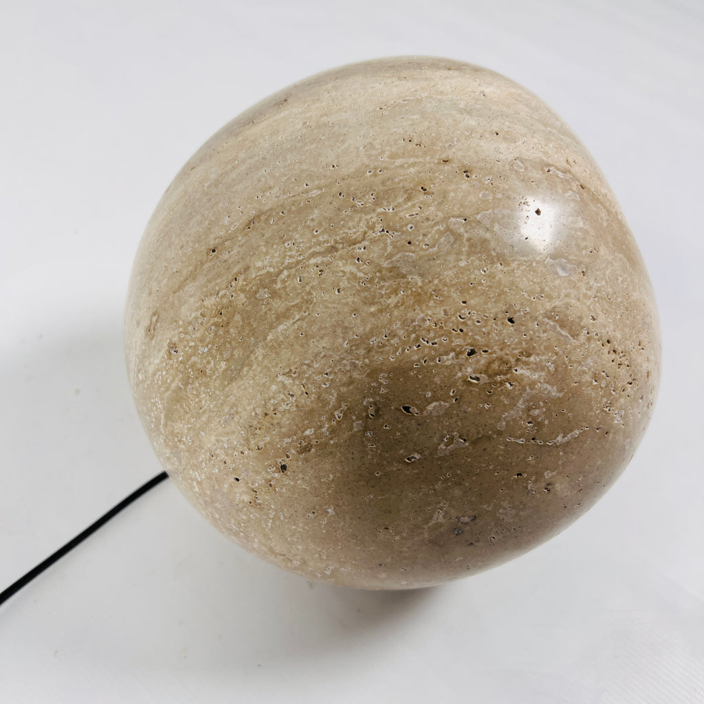 Spherical Travertine Table Lamp