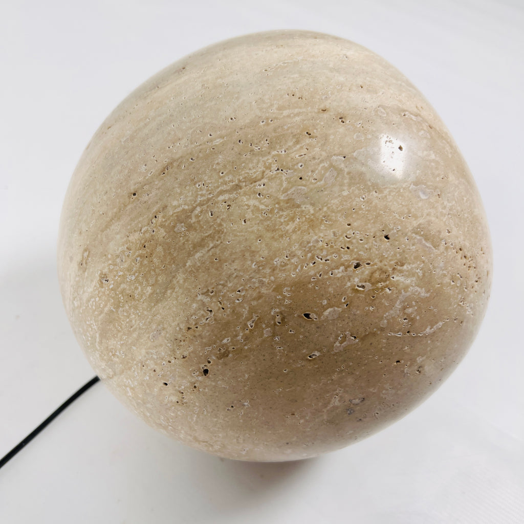 Spherical Travertine Table Lamp