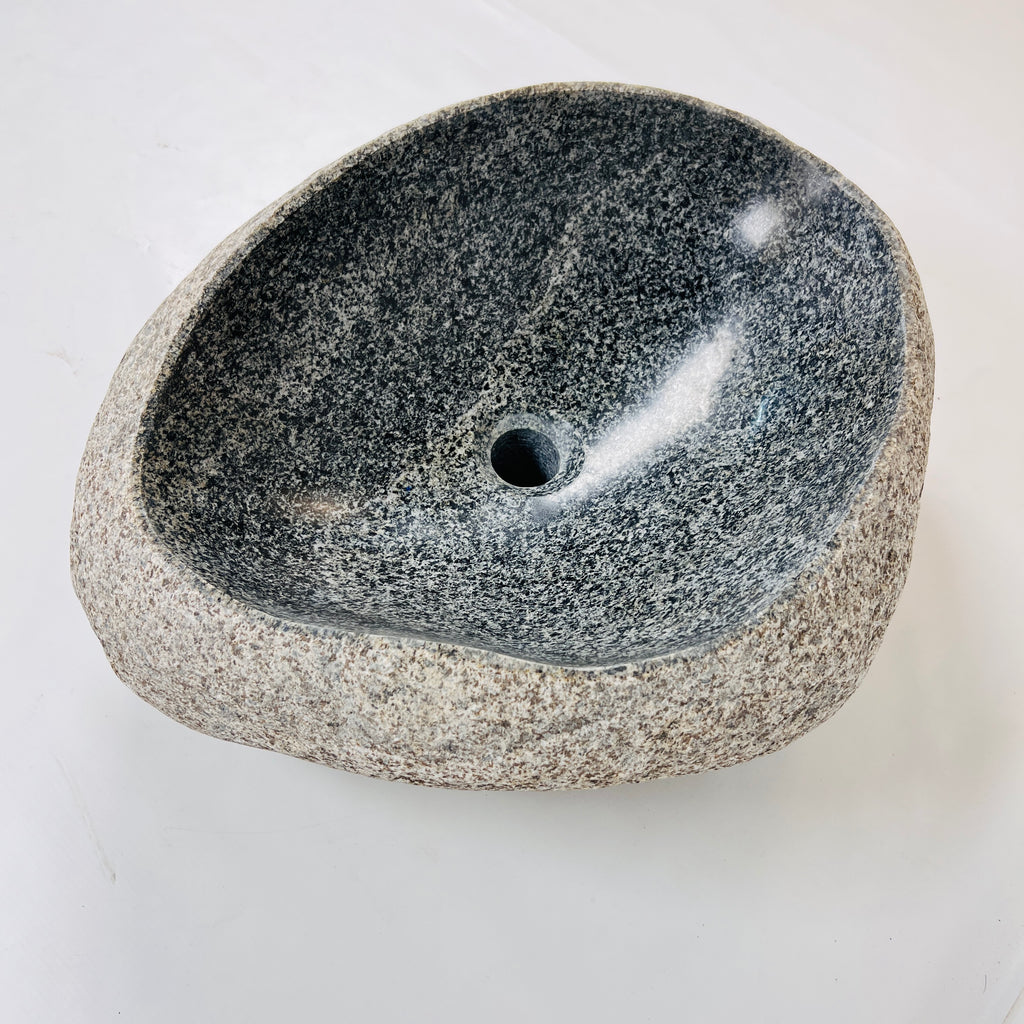 Black Speckled Sand River Stone Sink