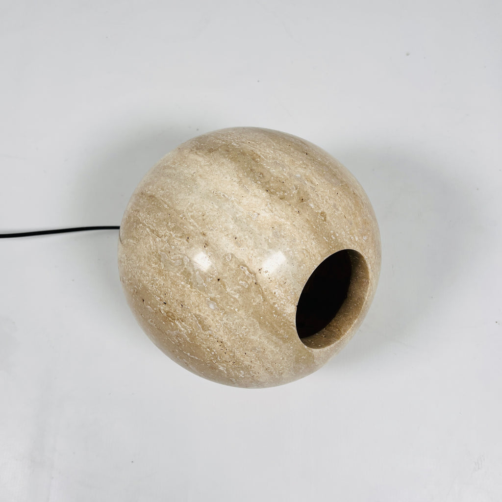 Spherical Travertine Table Lamp