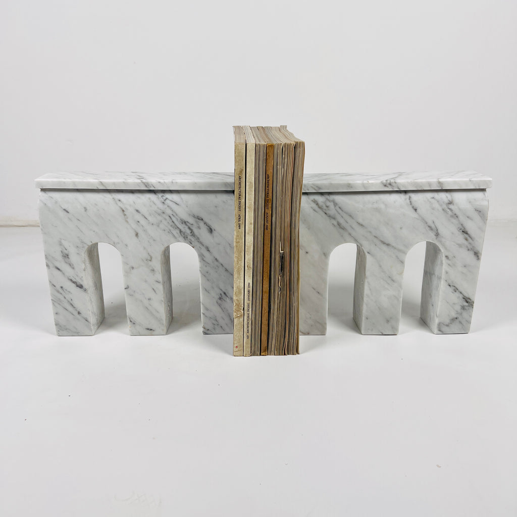 Puzzle Gray Marble Bookend Pair