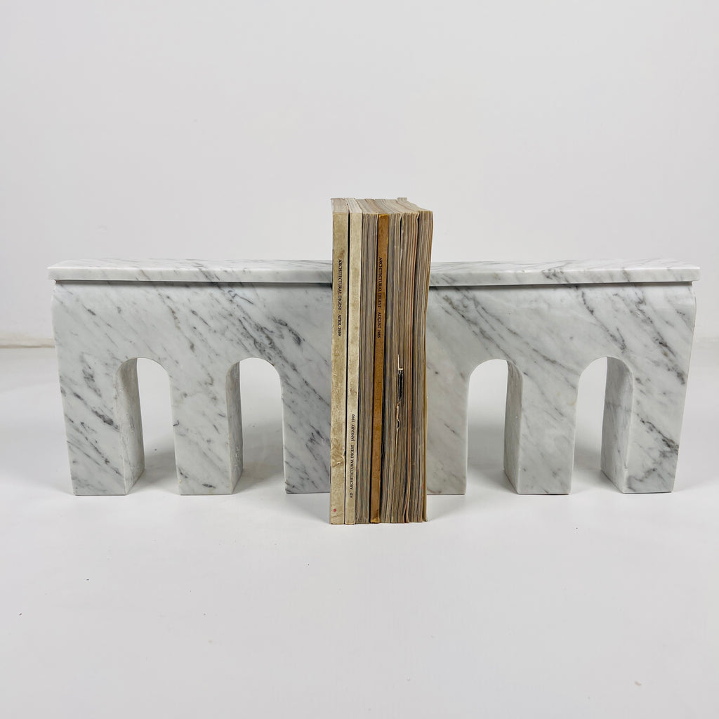 Puzzle Gray Marble Bookend Pair