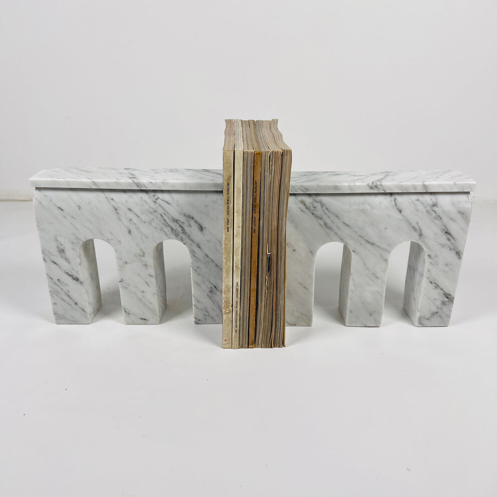 Puzzle Gray Marble Bookend Pair