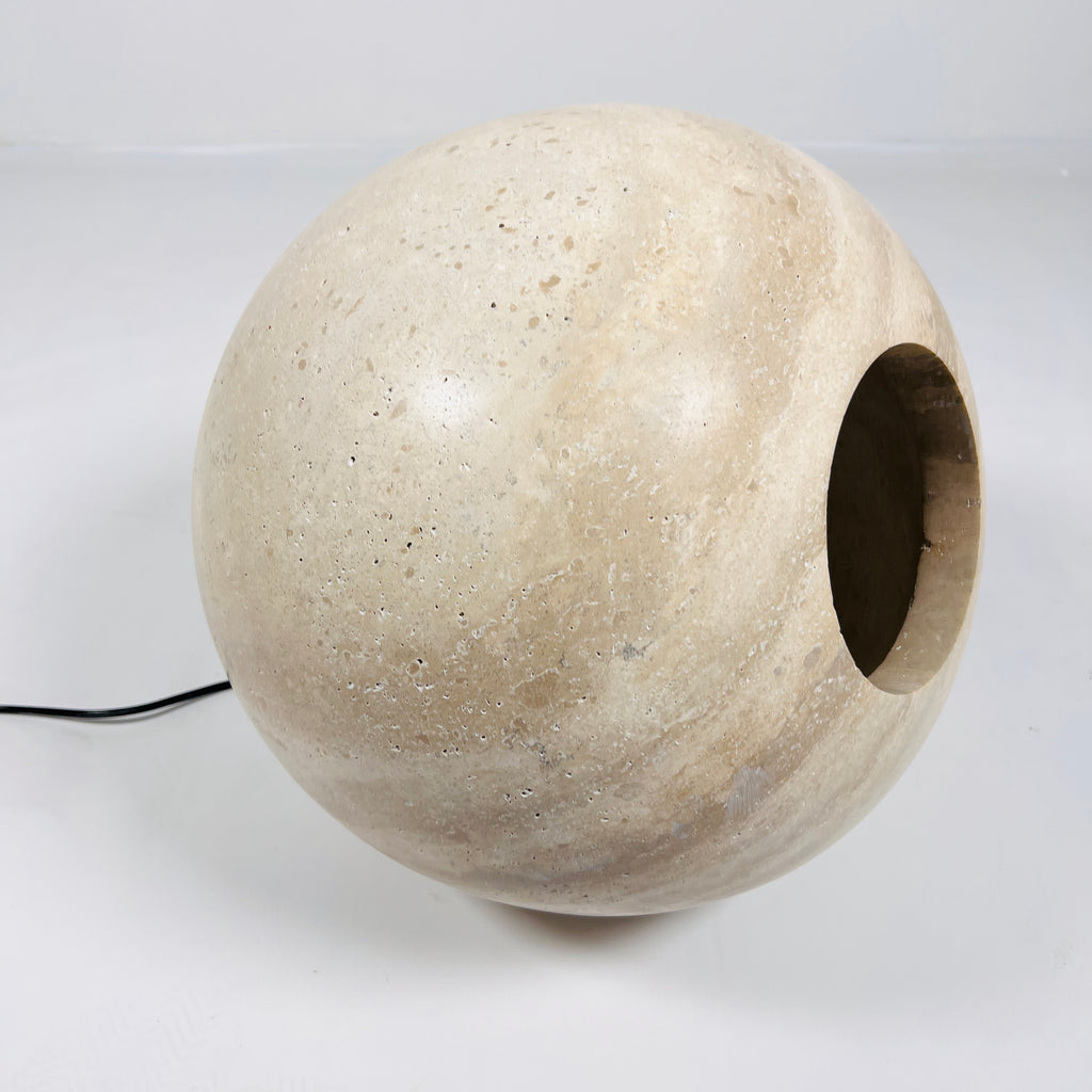 Spherical Travertine Table Lamp