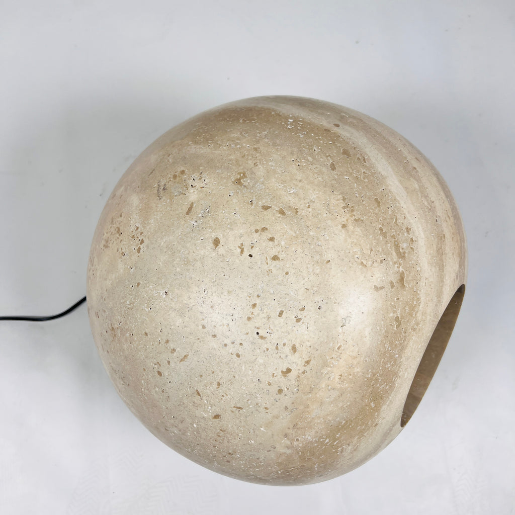 Spherical Travertine Table Lamp