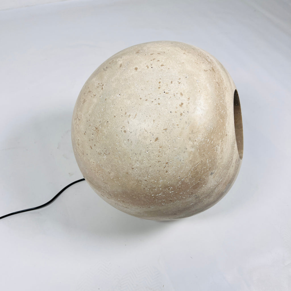 Spherical Travertine Table Lamp