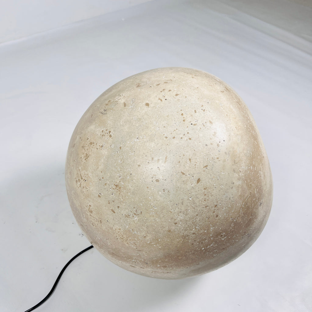 Spherical Travertine Table Lamp