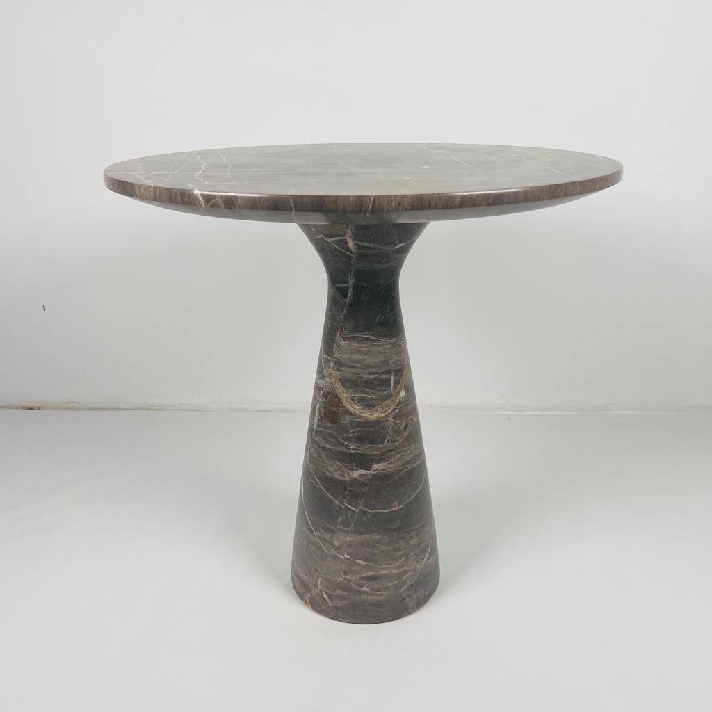 Brown Grazed Marble Side Table