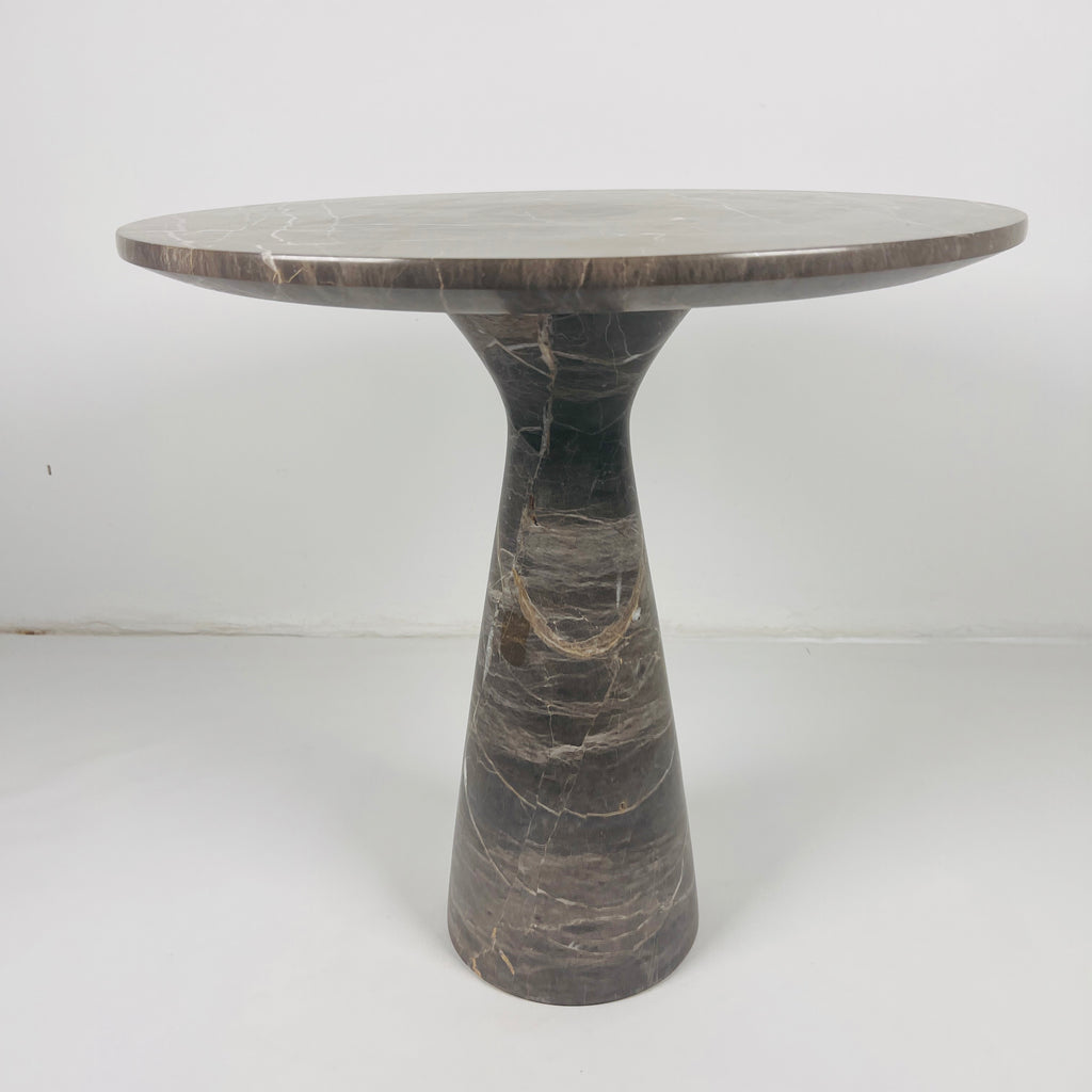 Brown Grazed Marble Side Table