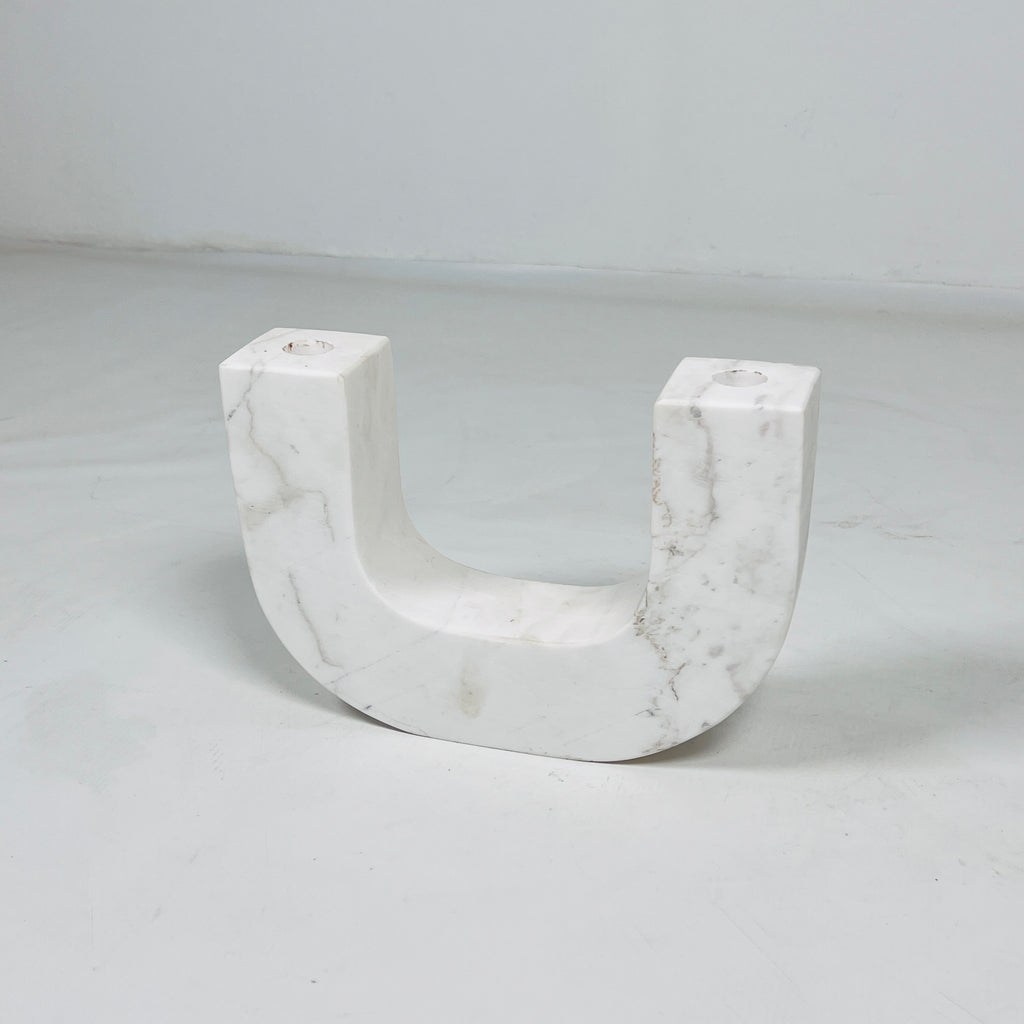 U-Shaped Marble Candle Stand