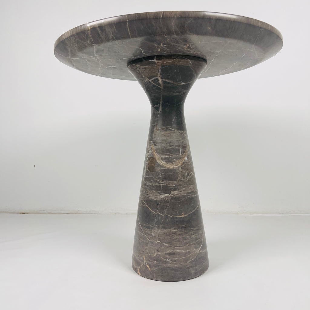 Brown Grazed Marble Side Table