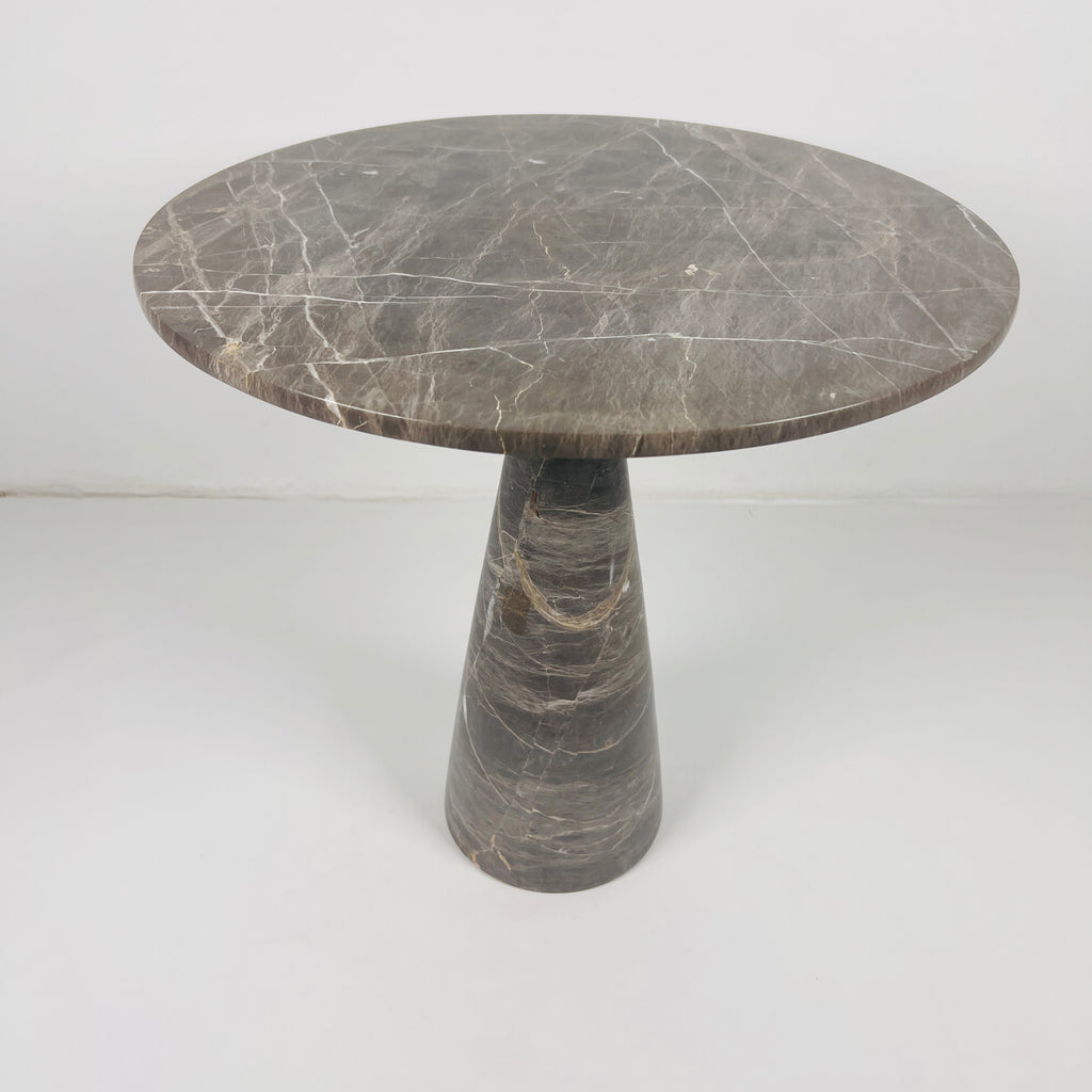 Brown Grazed Marble Side Table