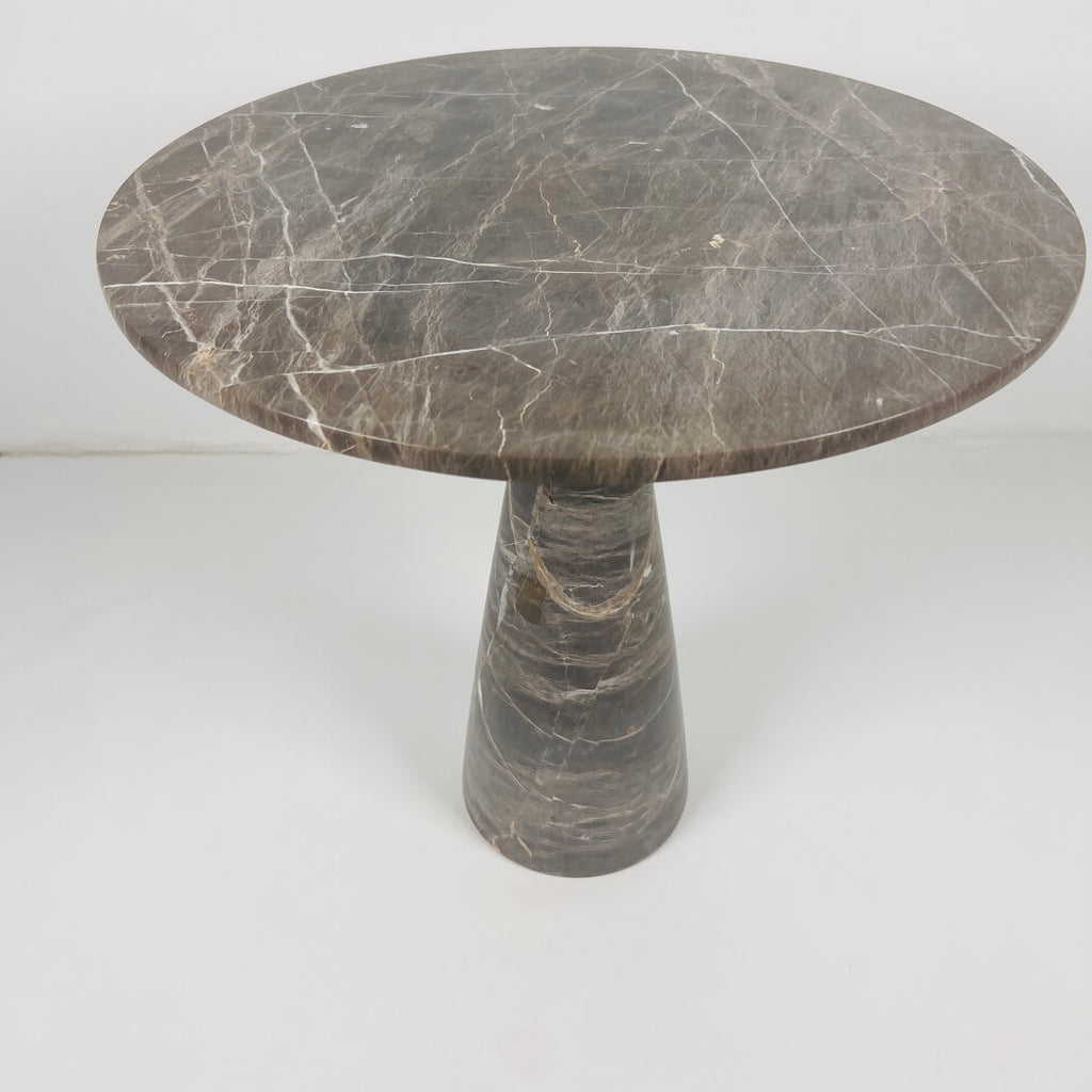 Brown Grazed Marble Side Table