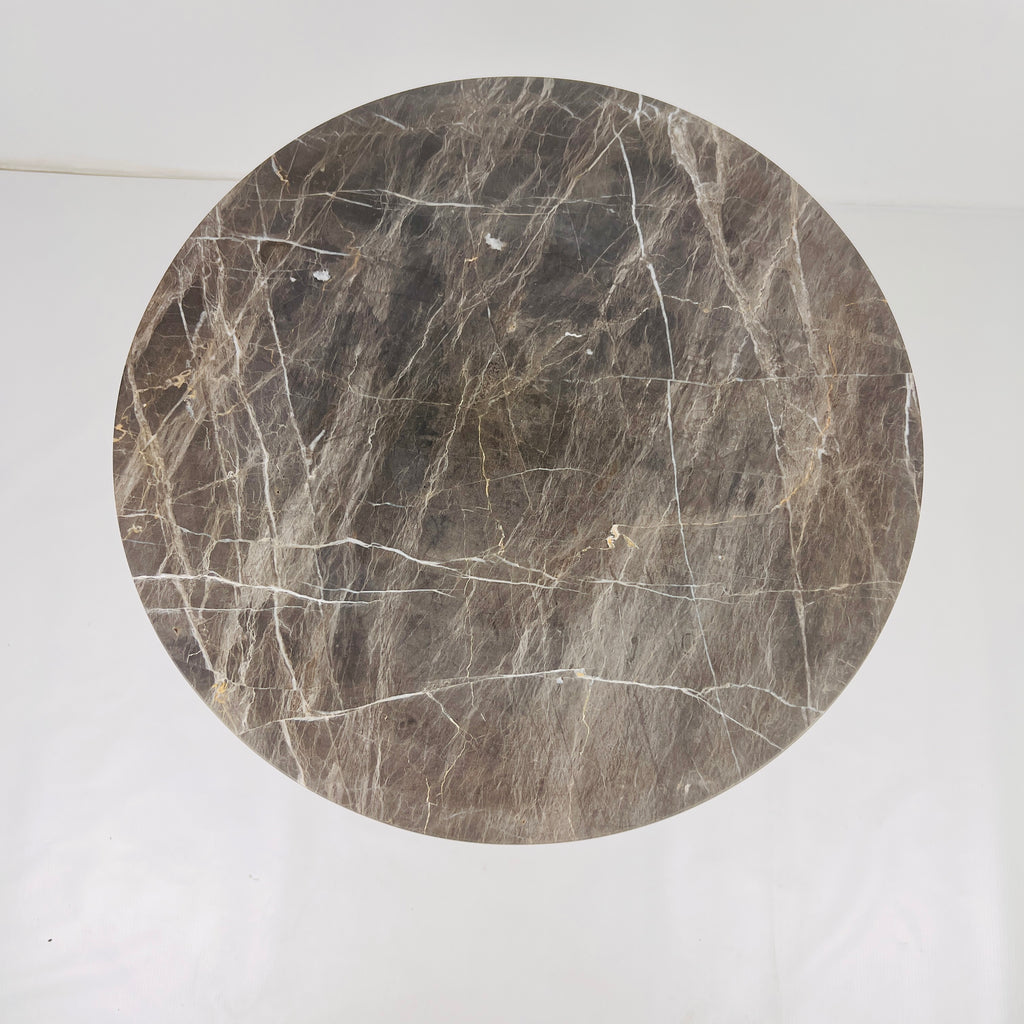 Brown Grazed Marble Side Table