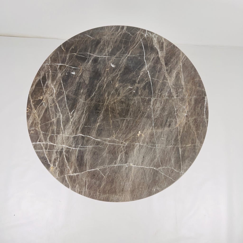 Brown Grazed Marble Side Table