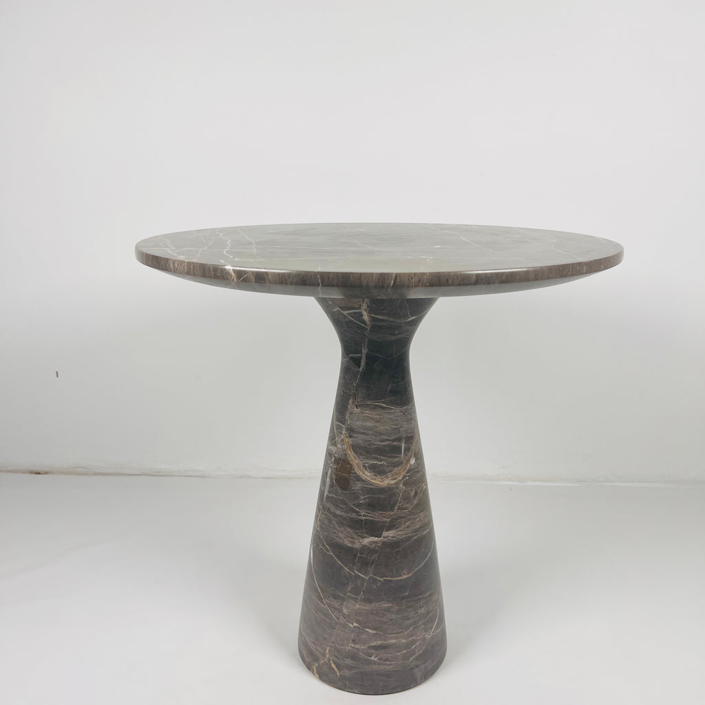 Brown Grazed Marble Side Table