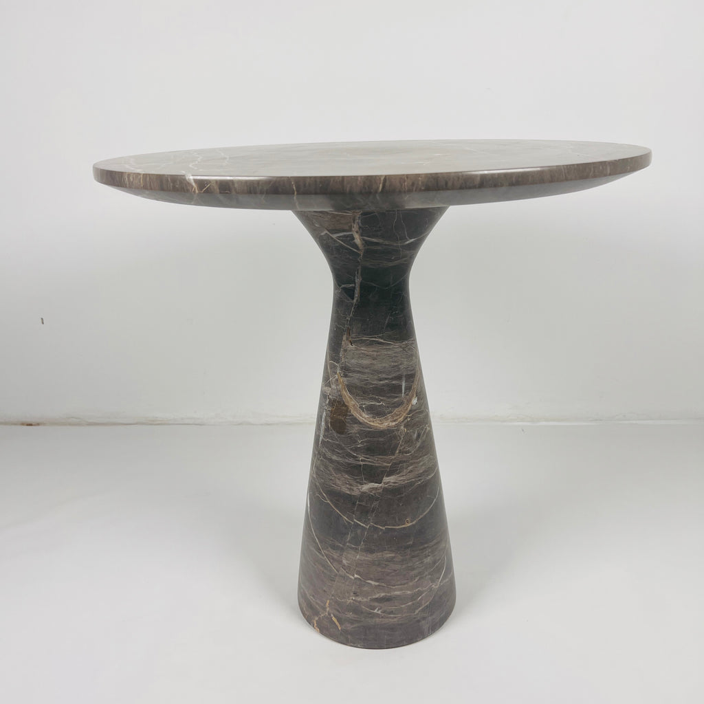 Brown Grazed Marble Side Table