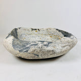 White Marked Honey Speckled River Stone Sink