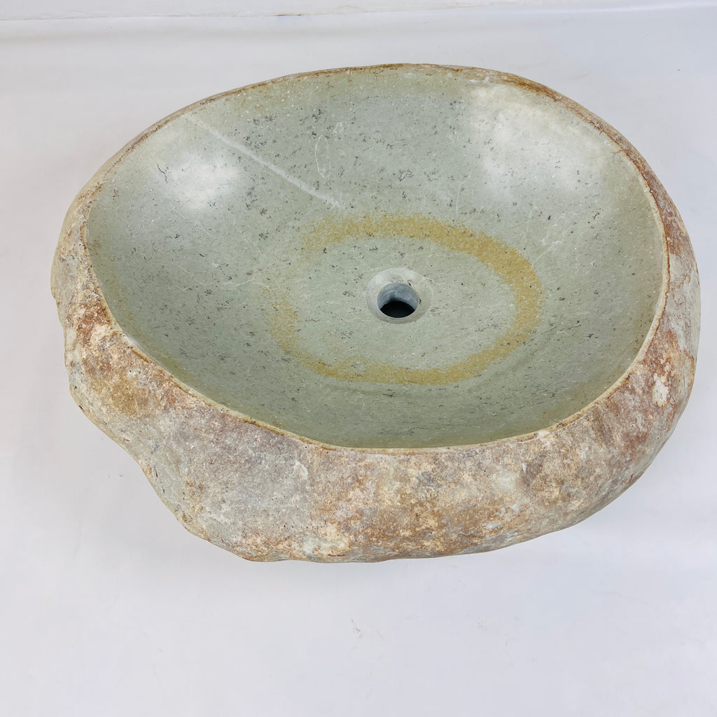 Mustard Ringed River Stone Sink