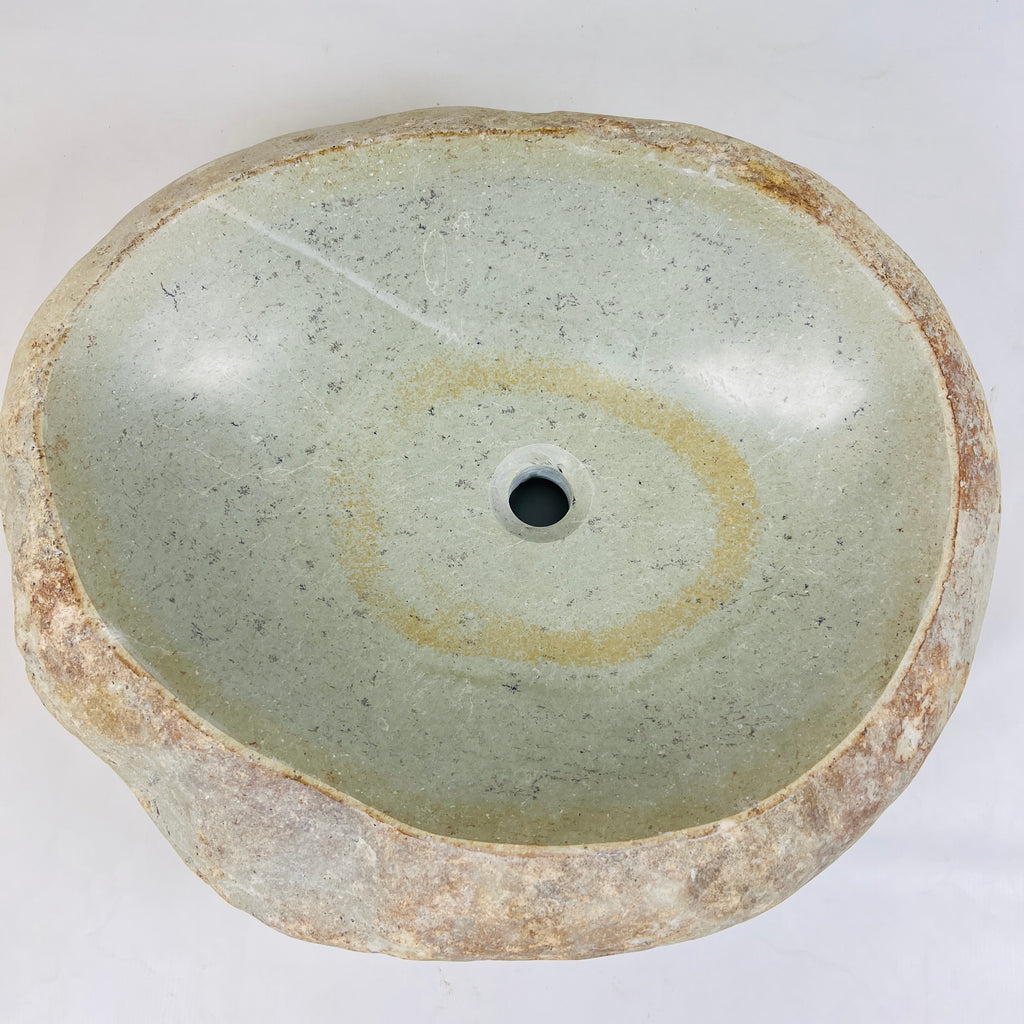 Mustard Ringed River Stone Sink