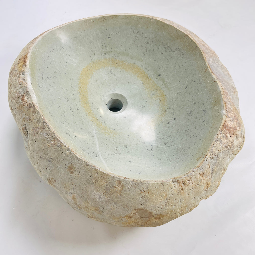 Mustard Ringed River Stone Sink