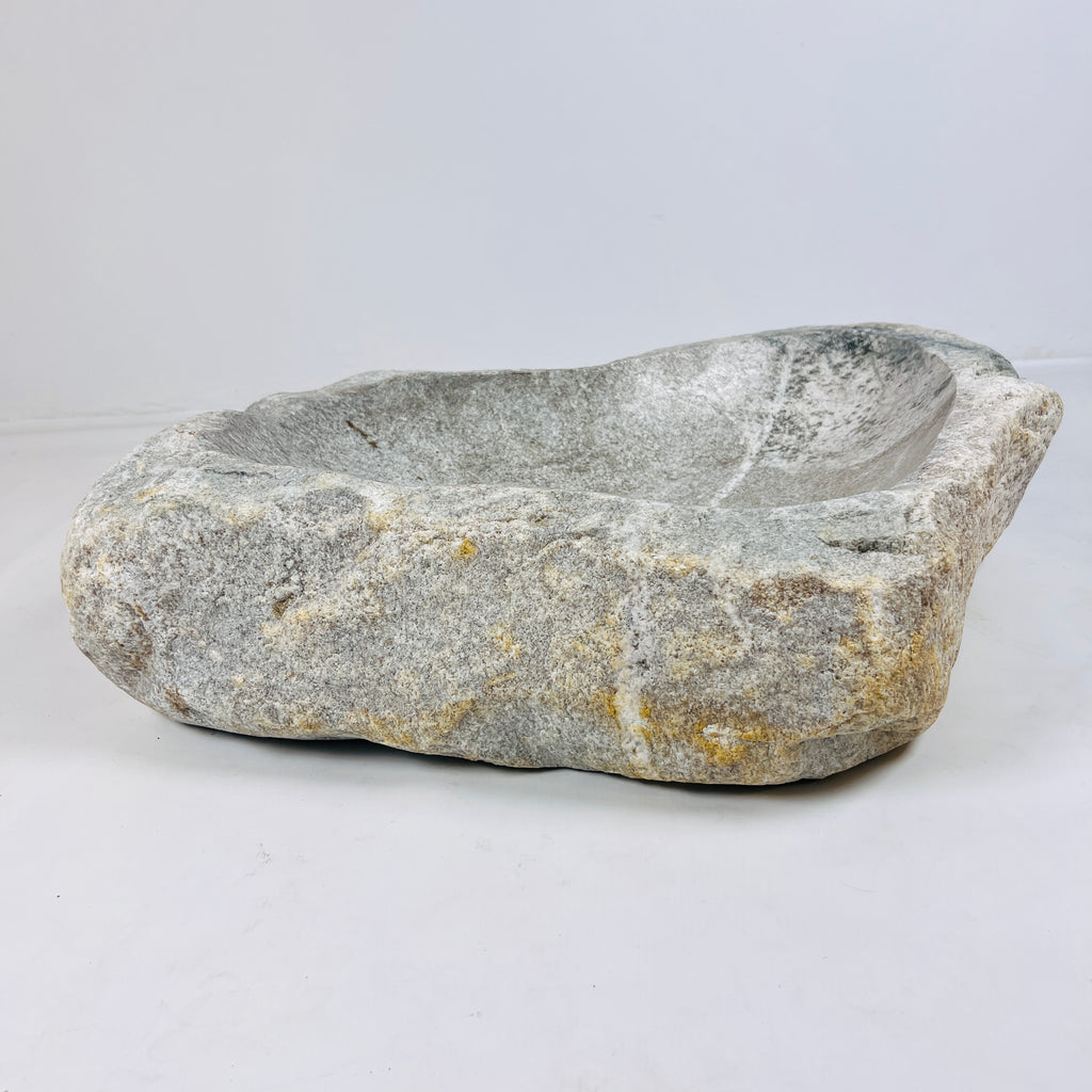 Heart Shaped Streaked River Stone Sink