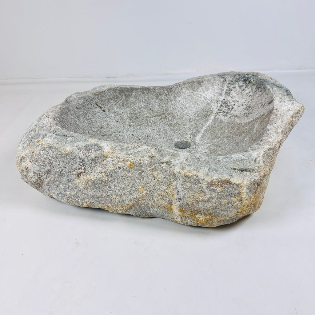 Heart Shaped Streaked River Stone Sink