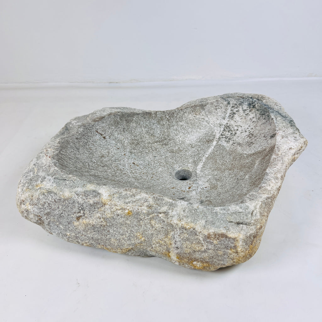 Heart Shaped Streaked River Stone Sink