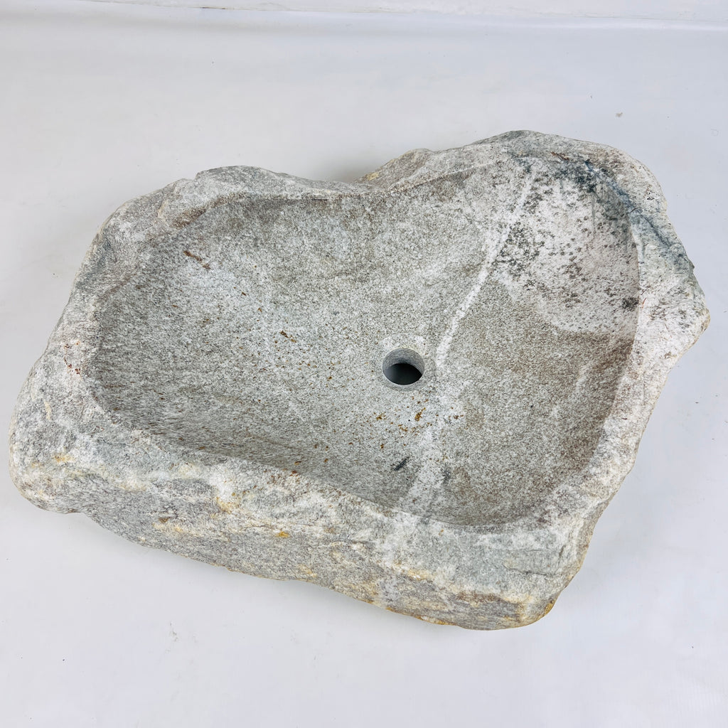 Heart Shaped Streaked River Stone Sink