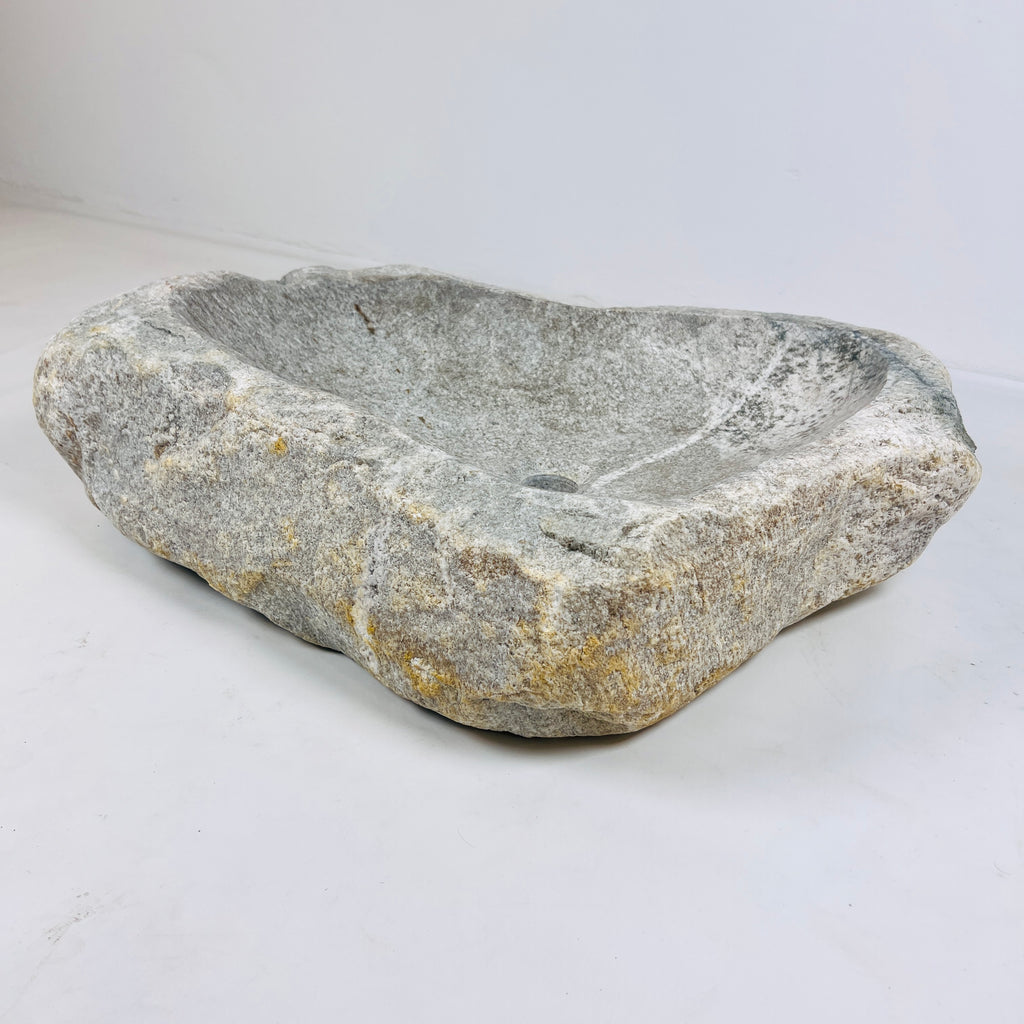 Heart Shaped Streaked River Stone Sink