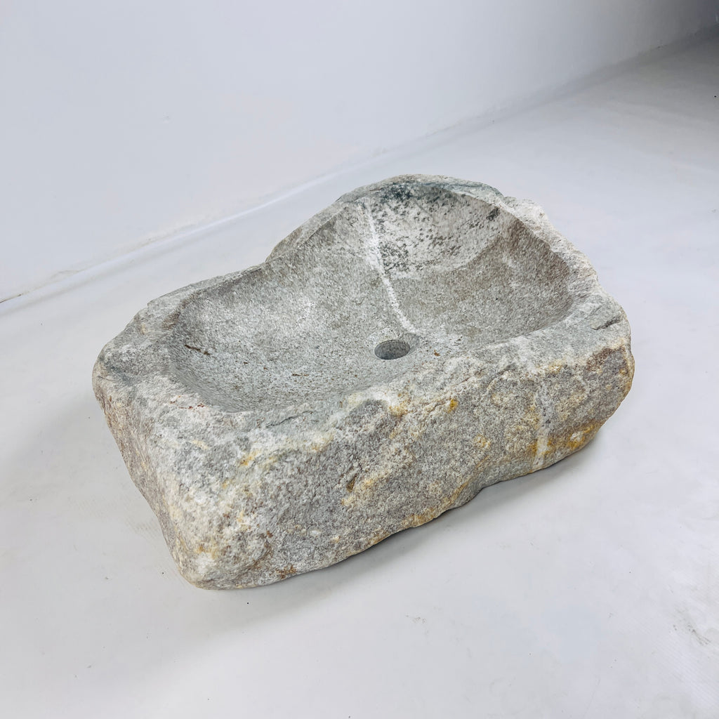 Heart Shaped Streaked River Stone Sink