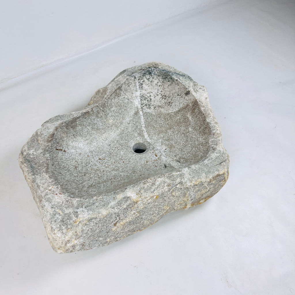 Heart Shaped Streaked River Stone Sink