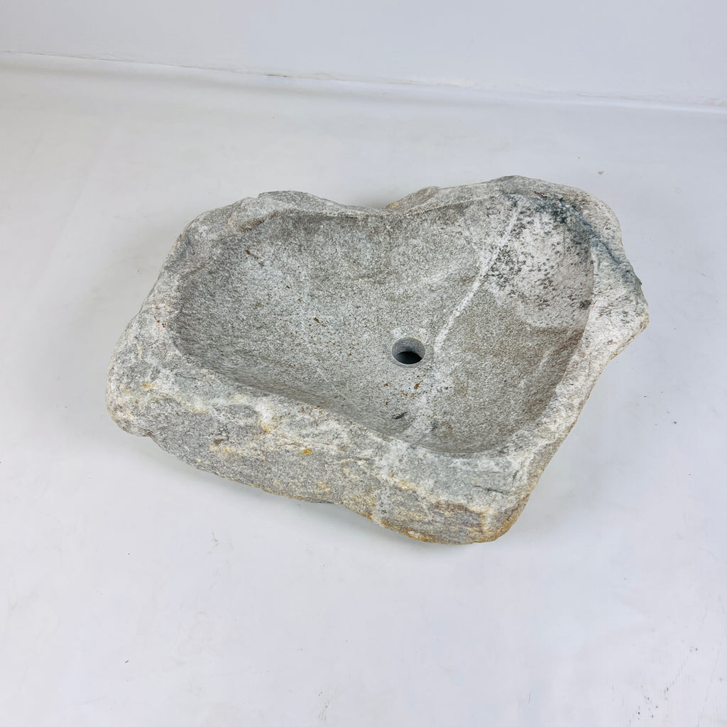 Heart Shaped Streaked River Stone Sink