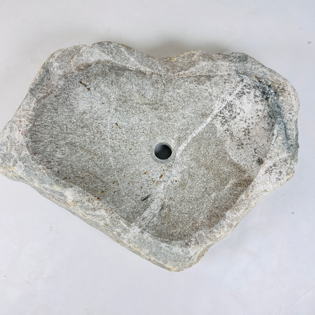 Heart Shaped Streaked River Stone Sink