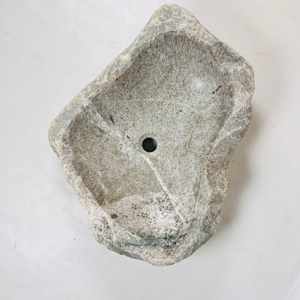 Heart Shaped Streaked River Stone Sink