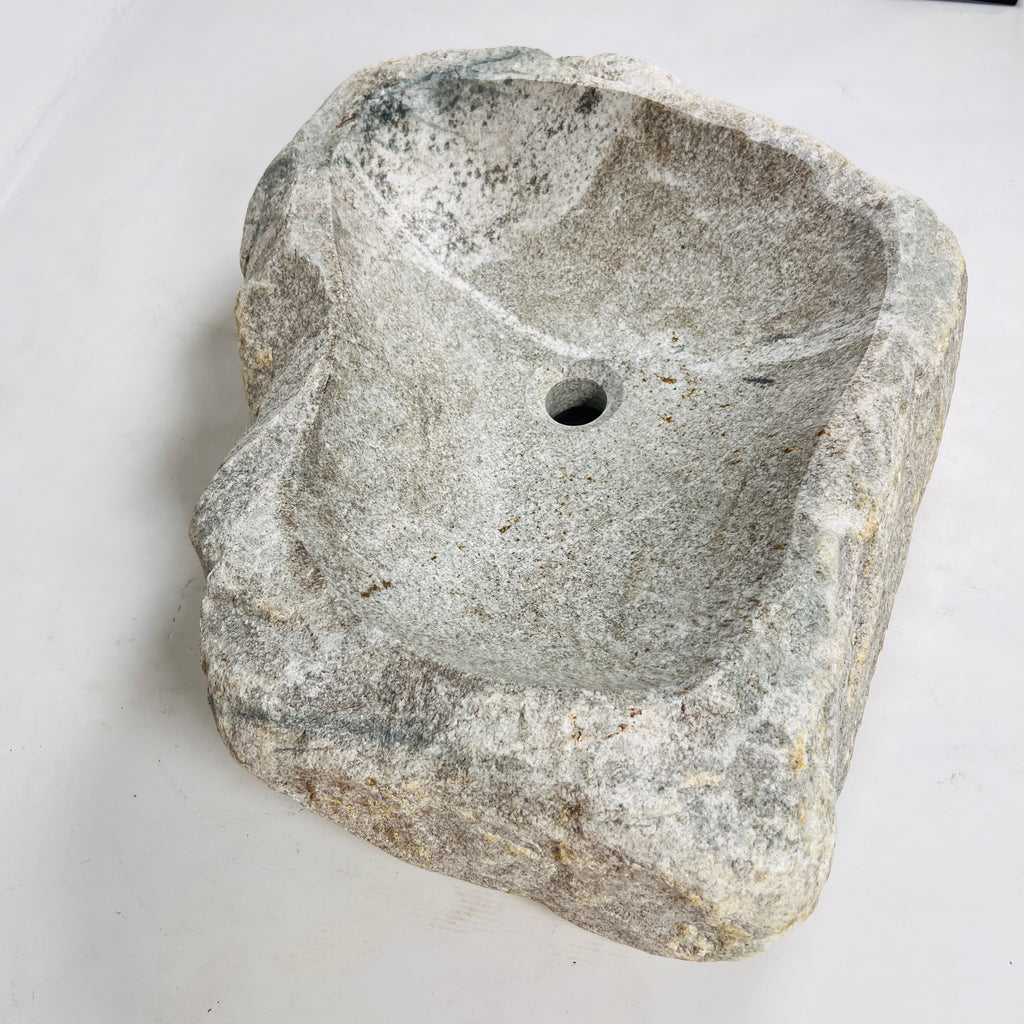 Heart Shaped Streaked River Stone Sink