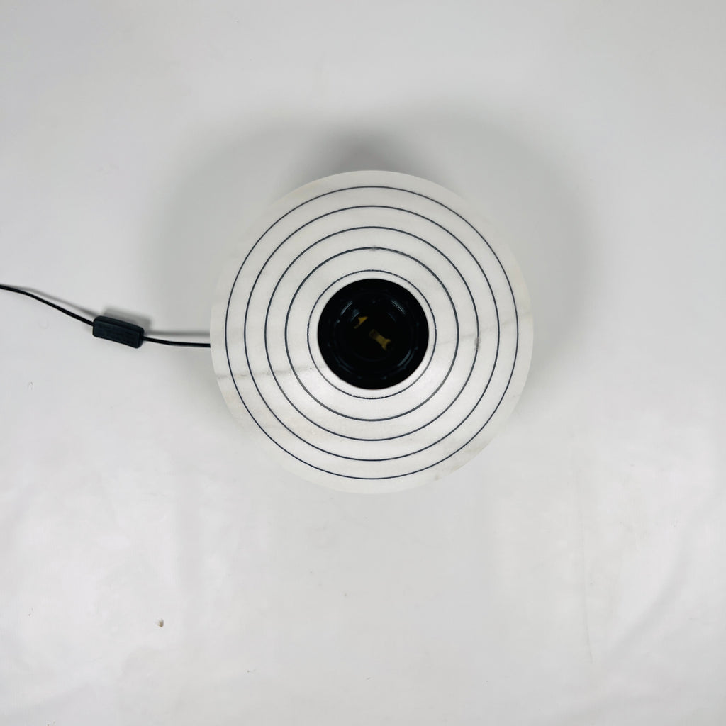 Black With White Lines Resort Table Lamp