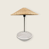 Saucer Table Lamp (Pinstripes)