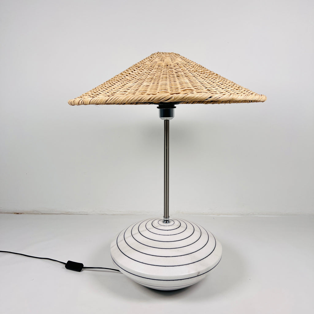 Black With White Lines Resort Table Lamp