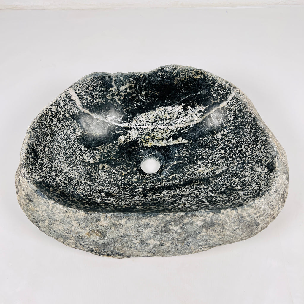 Green Speckled River Stone Sink