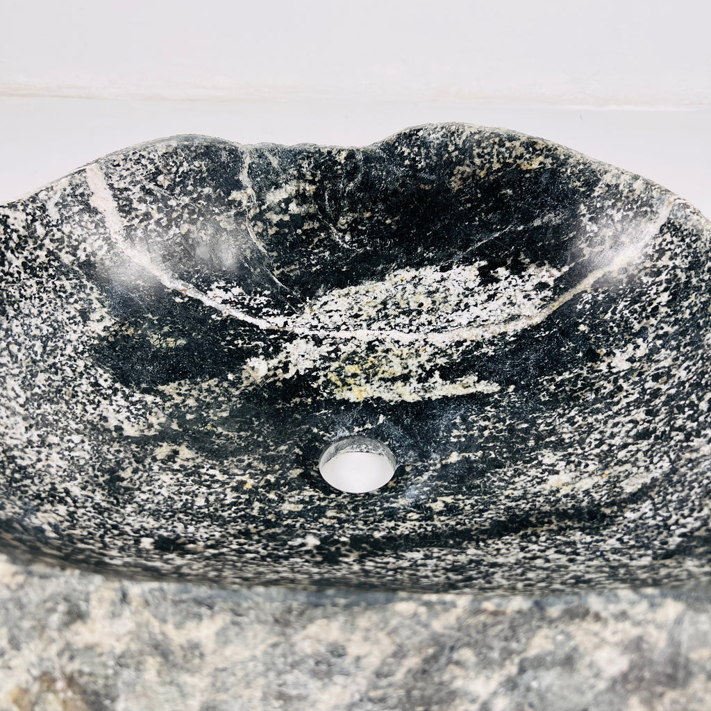 Green Speckled River Stone Sink