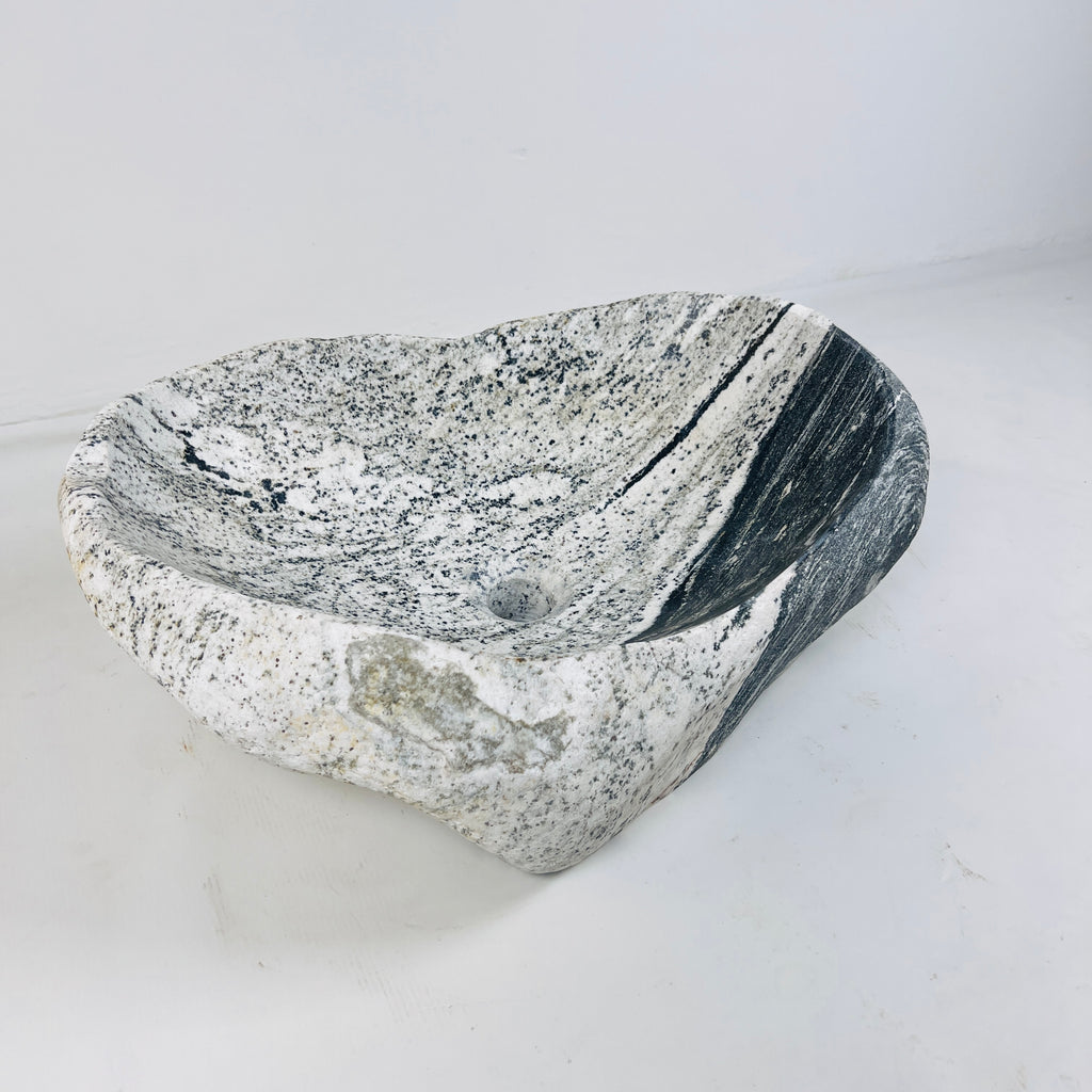 Heart Shaped Grey Dipped River Stone Sink