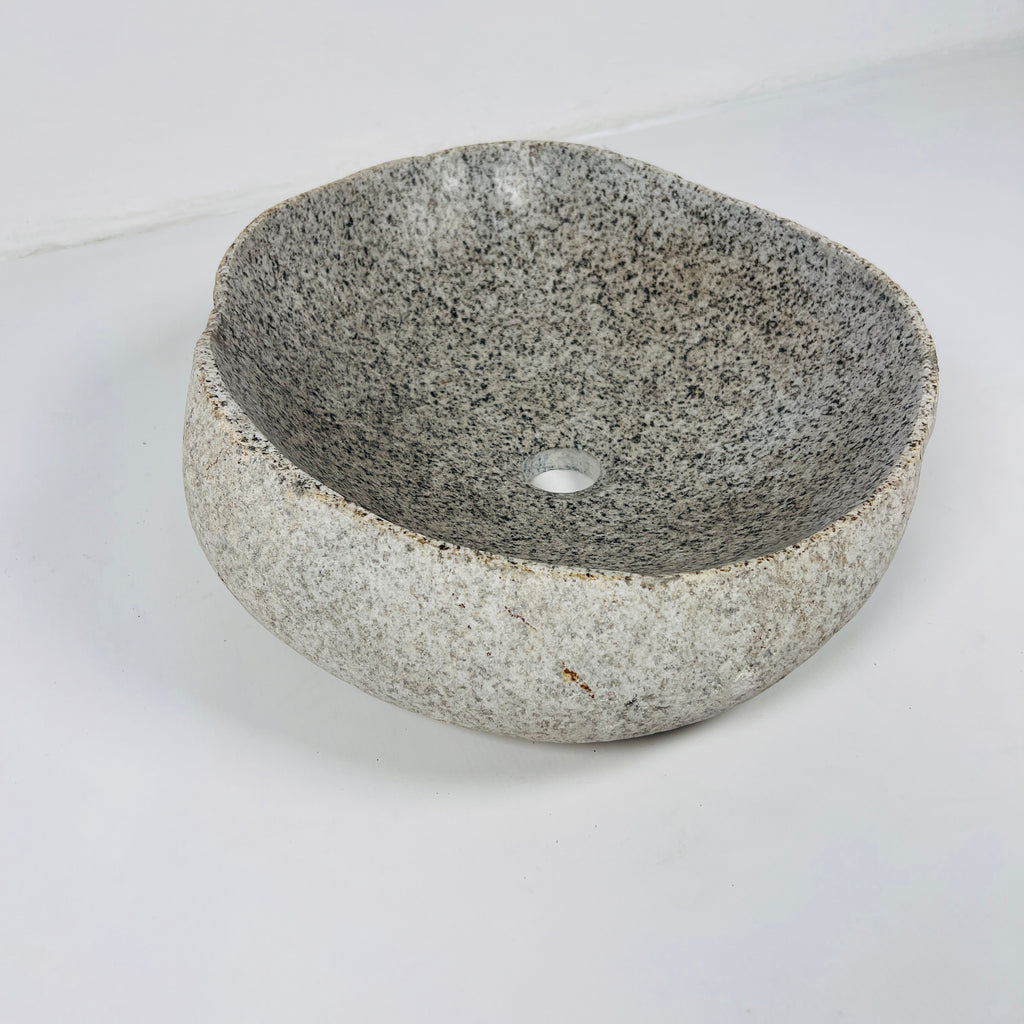 Grey With Brown Speckles River Stone Sink