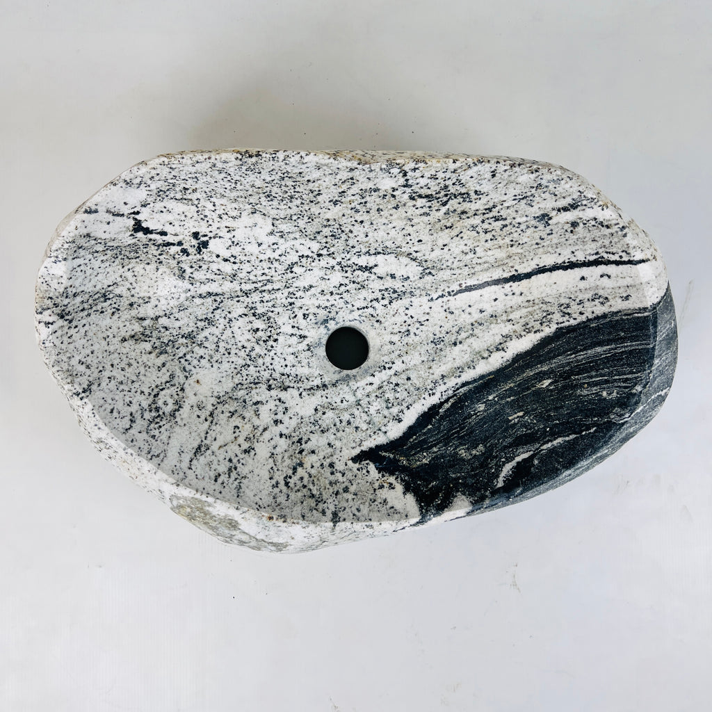 Heart Shaped Grey Dipped River Stone Sink