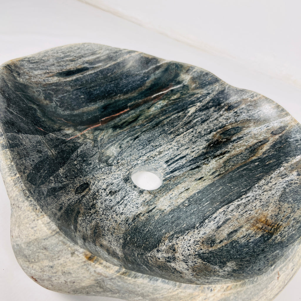 Black Brushed Irregular River Stone Sink