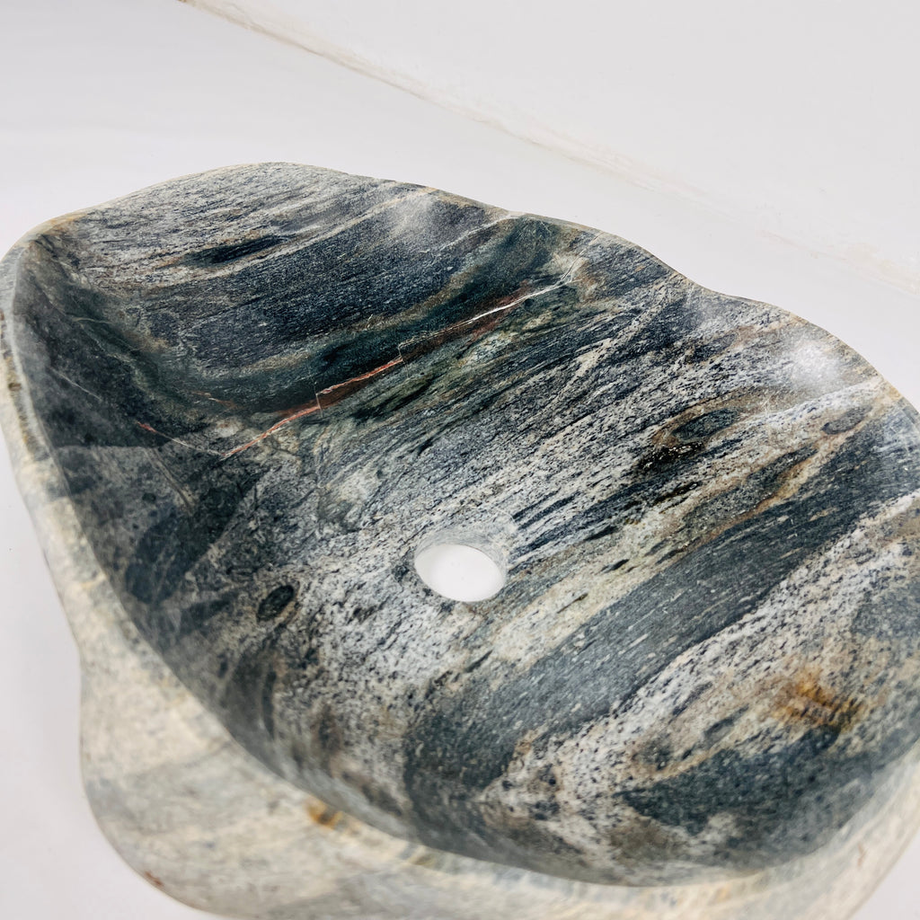 Black Brushed Irregular River Stone Sink